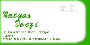matyas doczi business card