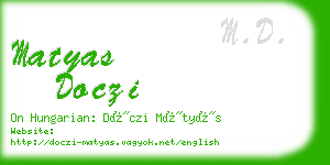 matyas doczi business card